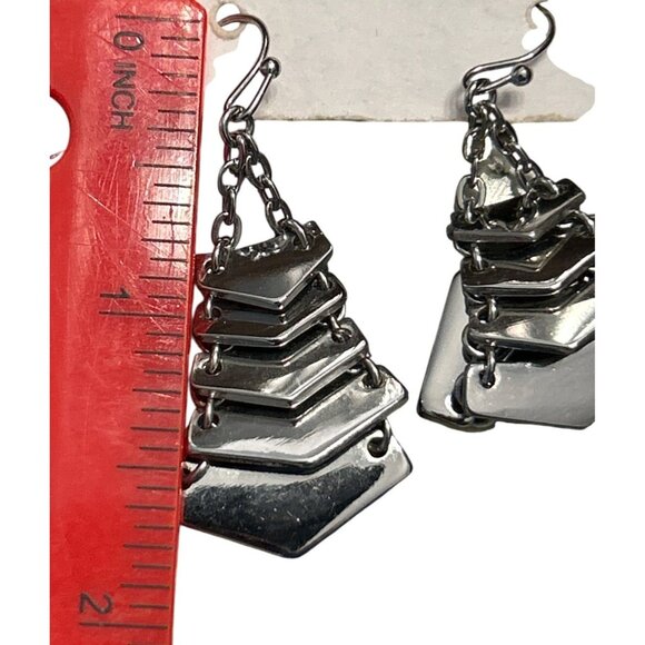 Ann Taylor Loft Silver Teardrop & Chevron Dangle Earrings Set - Picture 7 of 7